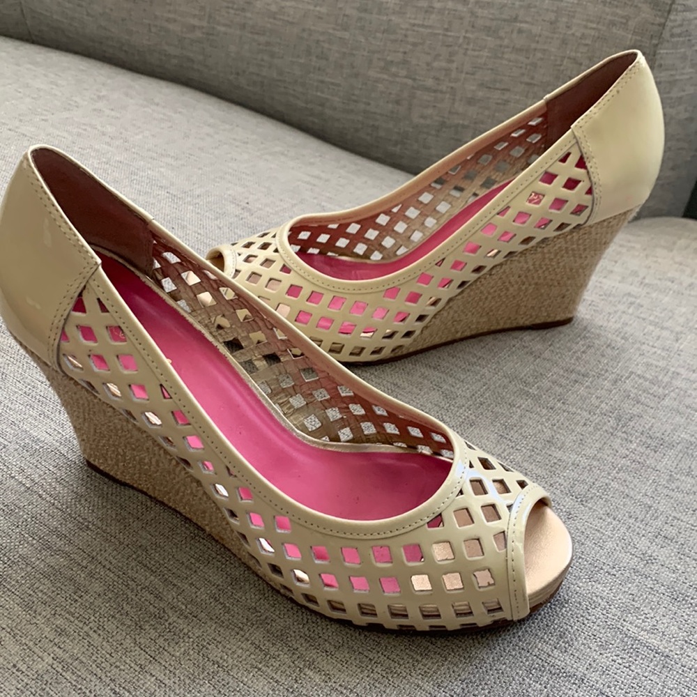 Lilly Pulitzer Peep-toe Wedge Heels sz 9
